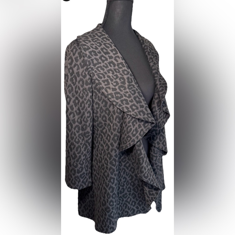 Calvin Klein Leopard Print Cardigan Blazer Sz 8